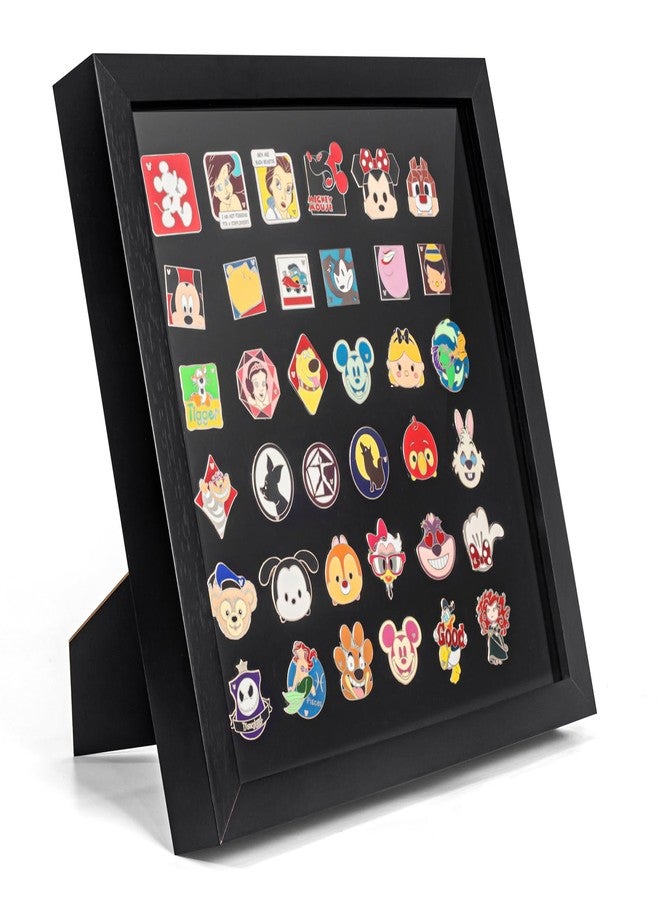 tutata Enamel Pin Display Frame, 11x11 Shadow Box for Wall and Tabletop Display, Pin Collection Display, Pin Holder, Black - Image 1